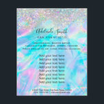 Prospectus 11,4 Cm X 14,2 Cm FAUX holographique iridescente et fausse parties s<br><div class="desc">salon de beauté professionnel maquillage artiste flyer</div>