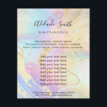 Prospectus 11,4 Cm X 14,2 Cm Faux iridescente motif et faux feuille d'or<br><div class="desc">prospectus de maquillage professionnel du salon de beauté</div>