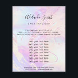 Prospectus 11,4 Cm X 14,2 Cm Faux iridescente violet et fausse parties scintill<br><div class="desc">salon de beauté professionnel maquillage artiste flyer</div>