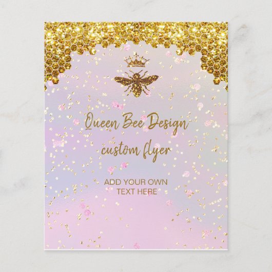 Prospectus 11,4 Cm X 14,2 Cm faux parties scintillant Queen Bee flyer (Devant)