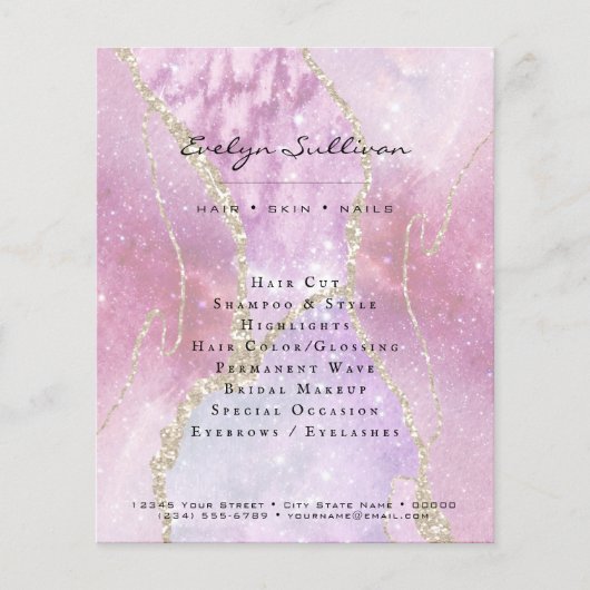 Prospectus 11,4 Cm X 14,2 Cm faux pearlescent effet salon de beauté (Devant)