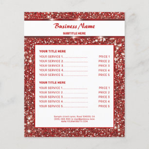 Prospectus 11,4 Cm X 14,2 Cm Faux Rouge Parties scintillant texture Look avec t