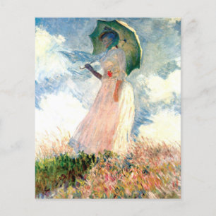 Prospectus 11,4 Cm X 14,2 Cm Femme Monet avec un parasol face à gauche