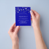 Prospectus 11,4 Cm X 14,2 Cm fête d'anniversaire royal bleu étoiles invitation (main)