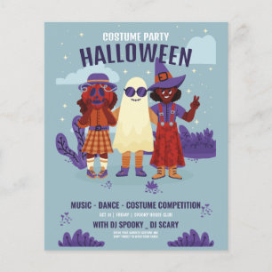 Prospectus 11,4 Cm X 14,2 Cm fête de costume d'Halloween, nuit d'Halloween