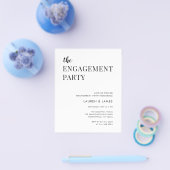 Prospectus 11,4 Cm X 14,2 Cm Fête de fiançailles moderne et économique noir et  (Simple)