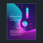 Prospectus 11,4 Cm X 14,2 Cm Fête de graduation géométrique<br><div class="desc">Invitation de fête moderne avec accents de bleu et de violet personnalisable à vos spécificités. Les enveloppes ne sont pas incluses. Pour des invitations plus épaisses avec enveloppes incluses et des produits correspondants sur le même thème,  veuillez consulter la collection ci-dessous.</div>