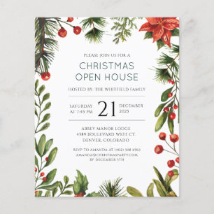 Prospectus 11,4 Cm X 14,2 Cm Fête de maison ouverte pour les vacances de Noël