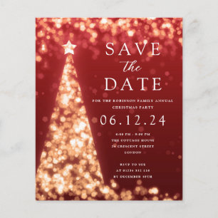 Prospectus 11,4 Cm X 14,2 Cm Fête de Noël Enregistrer La Date Gold Glam Invitat