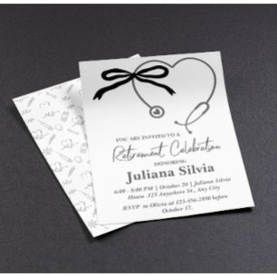 Prospectus 11,4 Cm X 14,2 Cm Fête de retraite personnalisée pour infirmière ou