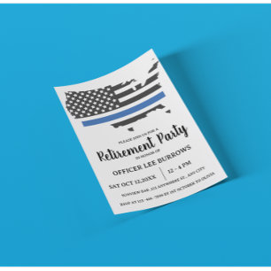 Prospectus 11,4 Cm X 14,2 Cm Fête de retraite simple pour policiers