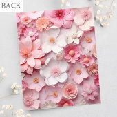 Prospectus 11,4 Cm X 14,2 Cm Fête des mariées fleurs rose pâle invitation budgé