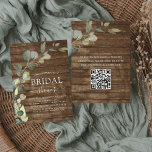 Prospectus 11,4 Cm X 14,2 Cm Fête des mariées QR Code Rustic Wood Invitation<br><div class="desc">Budget Eucalyptus Verdure Bois rustique Aquarelle Botanique Printemps Mariage Douche nuptiale Invitations sur arrière - plan blanc - comprend belle et élégante typographie script avec feuilles botaniques modernes et verdure pour la fête spéciale Mariée à être.</div>