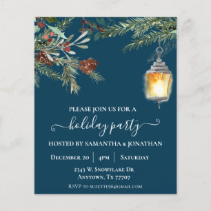 Prospectus 11,4 Cm X 14,2 Cm Fête Noël Pine d'hiver Flyer