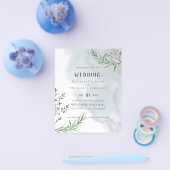 Prospectus 11,4 Cm X 14,2 Cm Feuille d'olive Dusty Blue Mariage Flyer (Simple)