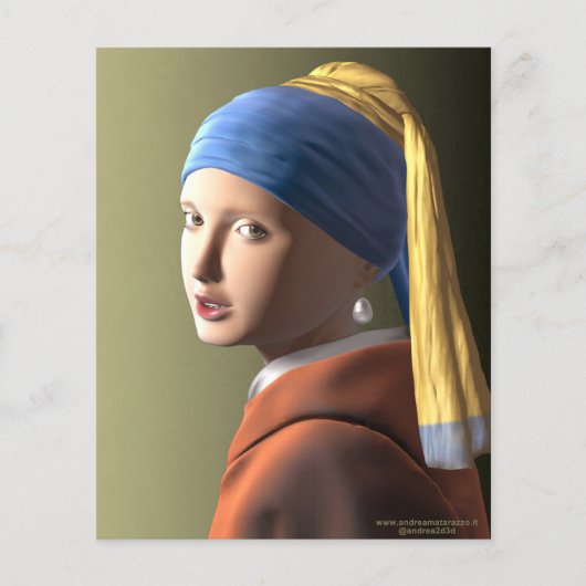 Prospectus 11,4 Cm X 14,2 Cm Fille avec une perle (Devant)