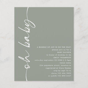 Prospectus 11,4 Cm X 14,2 Cm Fille ou garçon de script de PAPIER Oh Baby Shower