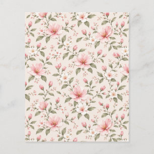 Prospectus 11,4 Cm X 14,2 Cm Fleur de cerisier rose tendre motif floral sans co
