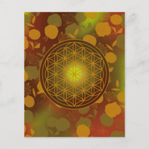 Prospectus 11,4 Cm X 14,2 Cm fleur de vie, chakra,zen,géométrie sacrée,