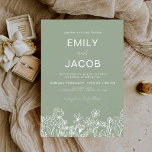 Prospectus 11,4 Cm X 14,2 Cm Fleur sauvage Budget Sage Green Mariage botanique<br><div class="desc">Donnez le ton à votre fleur sauvage Sage Green mariage botanique avec des suites d'invitation enchanteresses. La meilleure façon d'annoncer votre grand jour à vos amis et votre famille, ces invitations donnera à vos invités un aperçu de la beauté botanique qui les attend. La suite d'invitation devrait refléter la beauté...</div>