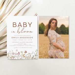 Prospectus 11,4 Cm X 14,2 Cm Fleur sauvage photo Baby in Bloom Baby shower