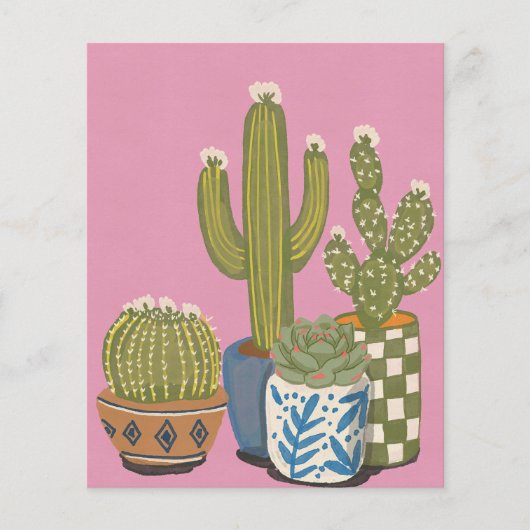 Prospectus 11,4 Cm X 14,2 Cm Fleurs de cactus rose (Devant)