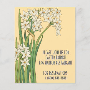 Prospectus 11,4 Cm X 14,2 Cm Fleurs de Narcisse Art Nouveau – Pâques
