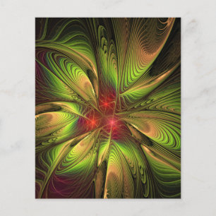 Prospectus 11,4 Cm X 14,2 Cm Fleurs imaginaires fractales douces et tendres