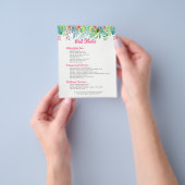 Prospectus 11,4 Cm X 14,2 Cm Fleurs tropicales colorées Liste des prix à la fro (main)