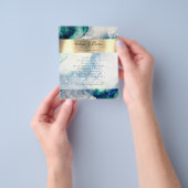 Prospectus 11,4 Cm X 14,2 Cm Flexibilité Turquoise d'aquarelle bleu or (main)
