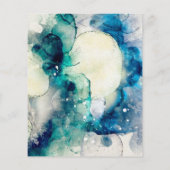 Prospectus 11,4 Cm X 14,2 Cm Flexibilité Turquoise d'aquarelle bleu or (Dos)