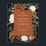 Prospectus 11,4 Cm X 14,2 Cm Floral fleuri à budget en terre cuite élégant flye<br><div class="desc">Invitation de mariage floral rustique à l'aquarelle budget. Avec de beaux détails naturels,  terre cuite,  rose rousse,  noir et sauge vert pampas herbe eucalyptus aquarelle détails. Cette invitation de mariage moderne est sûr de définir le style pour votre grand jour.</div>
