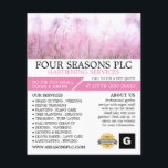 Prospectus 11,4 Cm X 14,2 Cm Floral rose, Service de jardinage, Horticulteur<br><div class="desc">Floral rose,  Service de jardinage,  Circulaire d'horticulteur de la Boutique Carte de visite.</div>