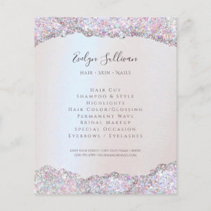 Prospectus 11,4 Cm X 14,2 Cm Flyer à feuille de parties scintillant rose Faux i