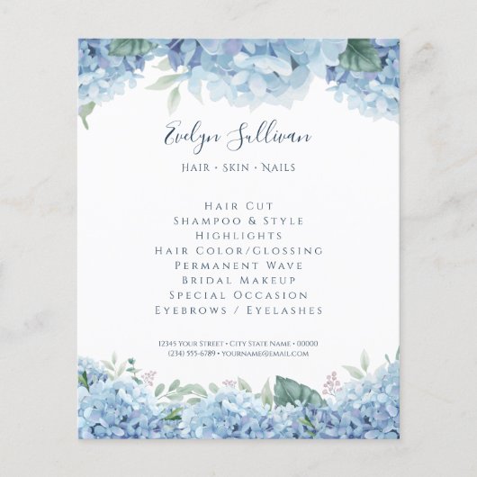 Prospectus 11,4 Cm X 14,2 Cm Flyer Blue Hydrangea (Devant)
