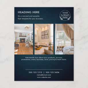 Prospectus 11,4 Cm X 14,2 Cm Flyer commercial minimaliste   Logo et photo