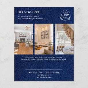 Prospectus 11,4 Cm X 14,2 Cm Flyer commercial minimaliste   Logo et photo