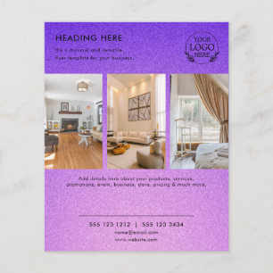 Prospectus 11,4 Cm X 14,2 Cm Flyer commercial minimaliste   Logo et photo