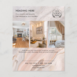 Prospectus 11,4 Cm X 14,2 Cm Flyer commercial minimaliste   Logo et photo