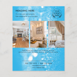 Prospectus 11,4 Cm X 14,2 Cm Flyer commercial minimaliste   Logo et photo