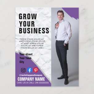 Prospectus 11,4 Cm X 14,2 Cm Flyer d'affiche de marketing d'entreprise