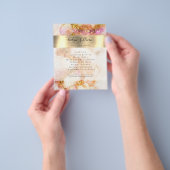 Prospectus 11,4 Cm X 14,2 Cm flyer d'aquarelle rose or (main)