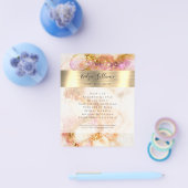 Prospectus 11,4 Cm X 14,2 Cm flyer d'aquarelle rose or (Simple)