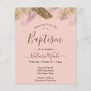 Prospectus 11,4 Cm X 14,2 Cm Flyer de baptême économique à paillettes fausses r
