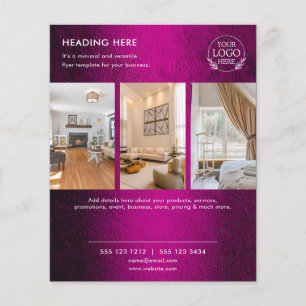 Prospectus 11,4 Cm X 14,2 Cm Flyer de marketing commercial minimaliste Logo e