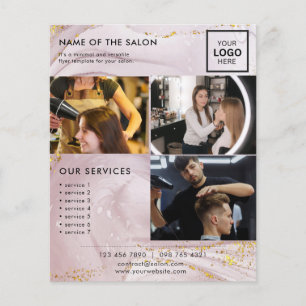 Prospectus 11,4 Cm X 14,2 Cm Flyer de marketing minimaliste avec paillettes dor