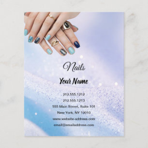 Prospectus 11,4 Cm X 14,2 Cm Flyer de Nail Tech de Luxe Merci pour votre comm