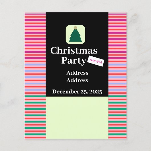 Prospectus 11,4 Cm X 14,2 Cm Flyer de Noël moderne (Devant)