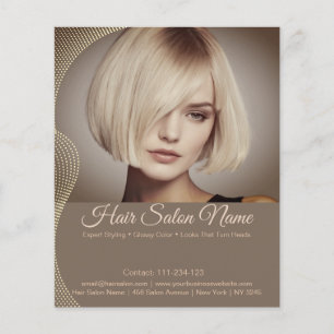 Prospectus 11,4 Cm X 14,2 Cm Flyer de salon de coiffure élégant – Services pers
