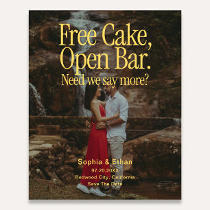 Prospectus 11,4 Cm X 14,2 Cm Flyer de save the date avec bar à gâteaux gratuits